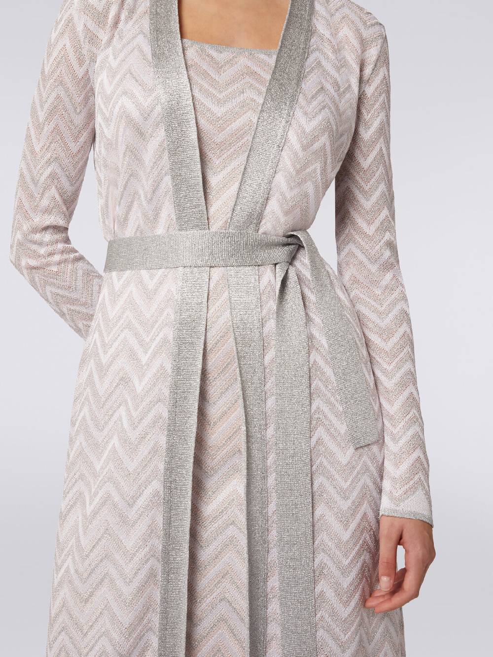 M Missoni Cardigan lungo in maglia chevron con lurex Saldi