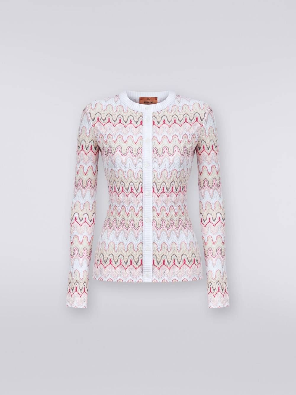 M Missoni Cardigan in maglia con profili a contrasto e motivo a onde Hotsell