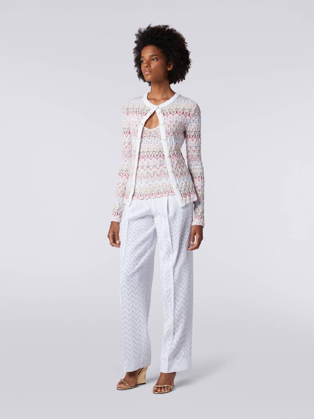 M Missoni Cardigan in maglia con profili a contrasto e motivo a onde Hotsell