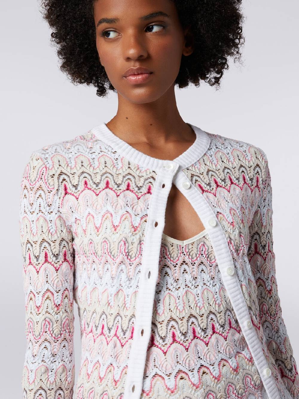 M Missoni Cardigan in maglia con profili a contrasto e motivo a onde Hotsell