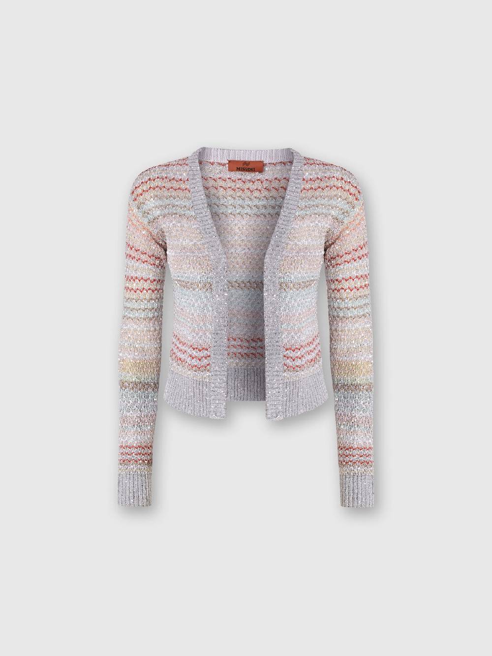 M Missoni Cardigan corto in maglia a rete con paillettes Vendita Calda