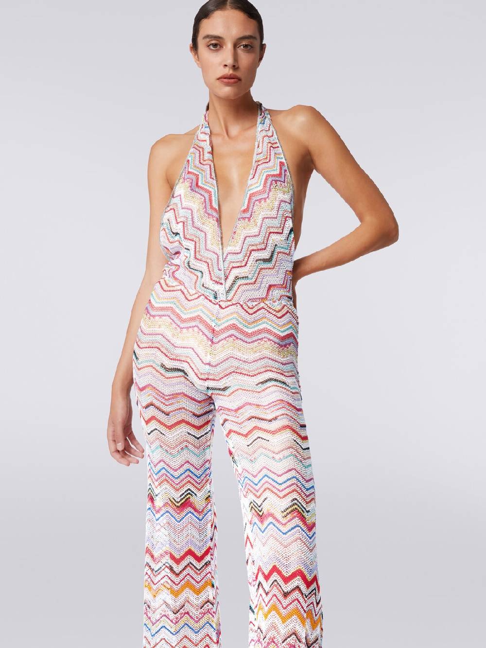 M Missoni Tuta pantalone crochet con scollatura a V Vendita Economica