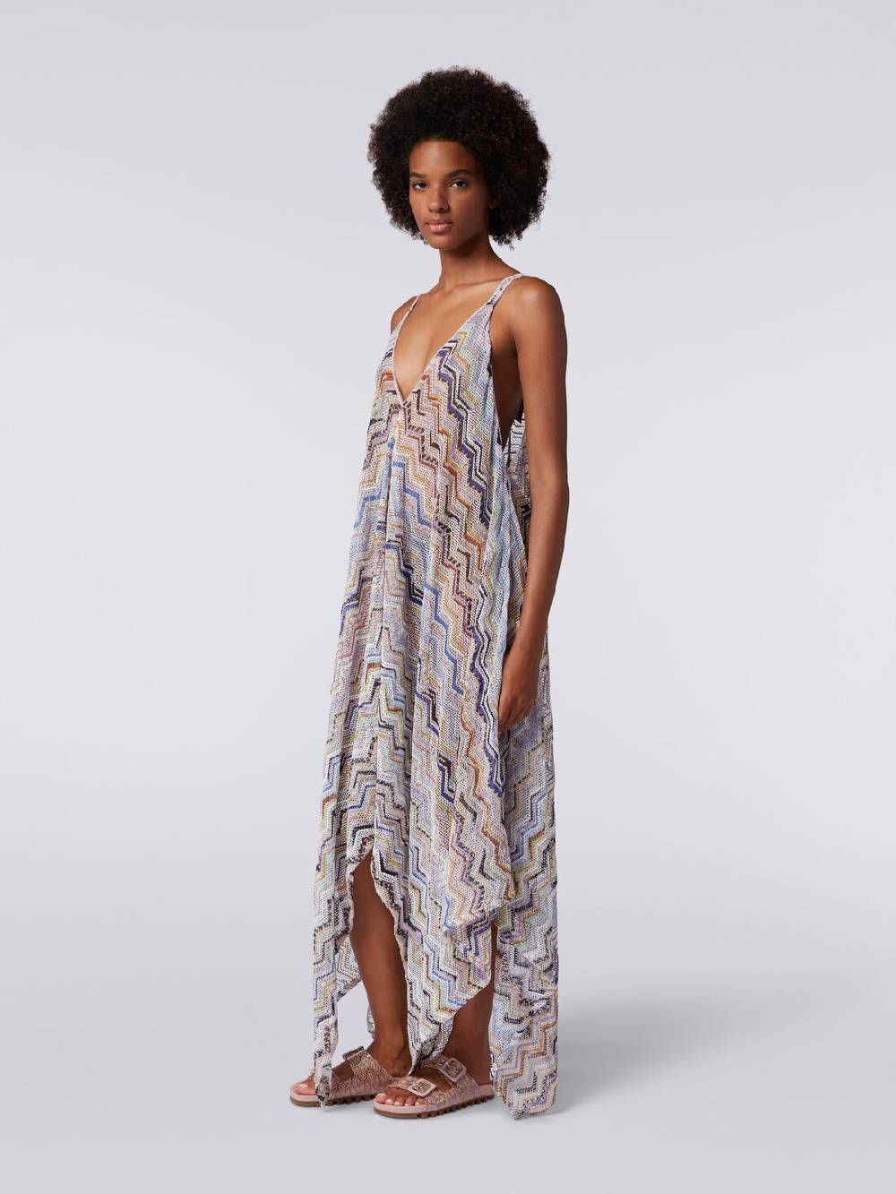 M Missoni Copricostume lungo in crochet zig zag con lurex Negozio