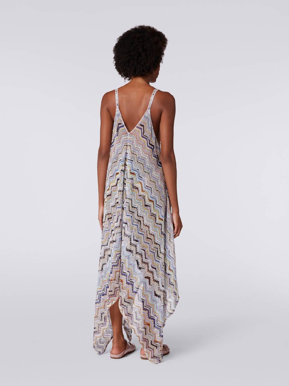 M Missoni Copricostume lungo in crochet zig zag con lurex Negozio