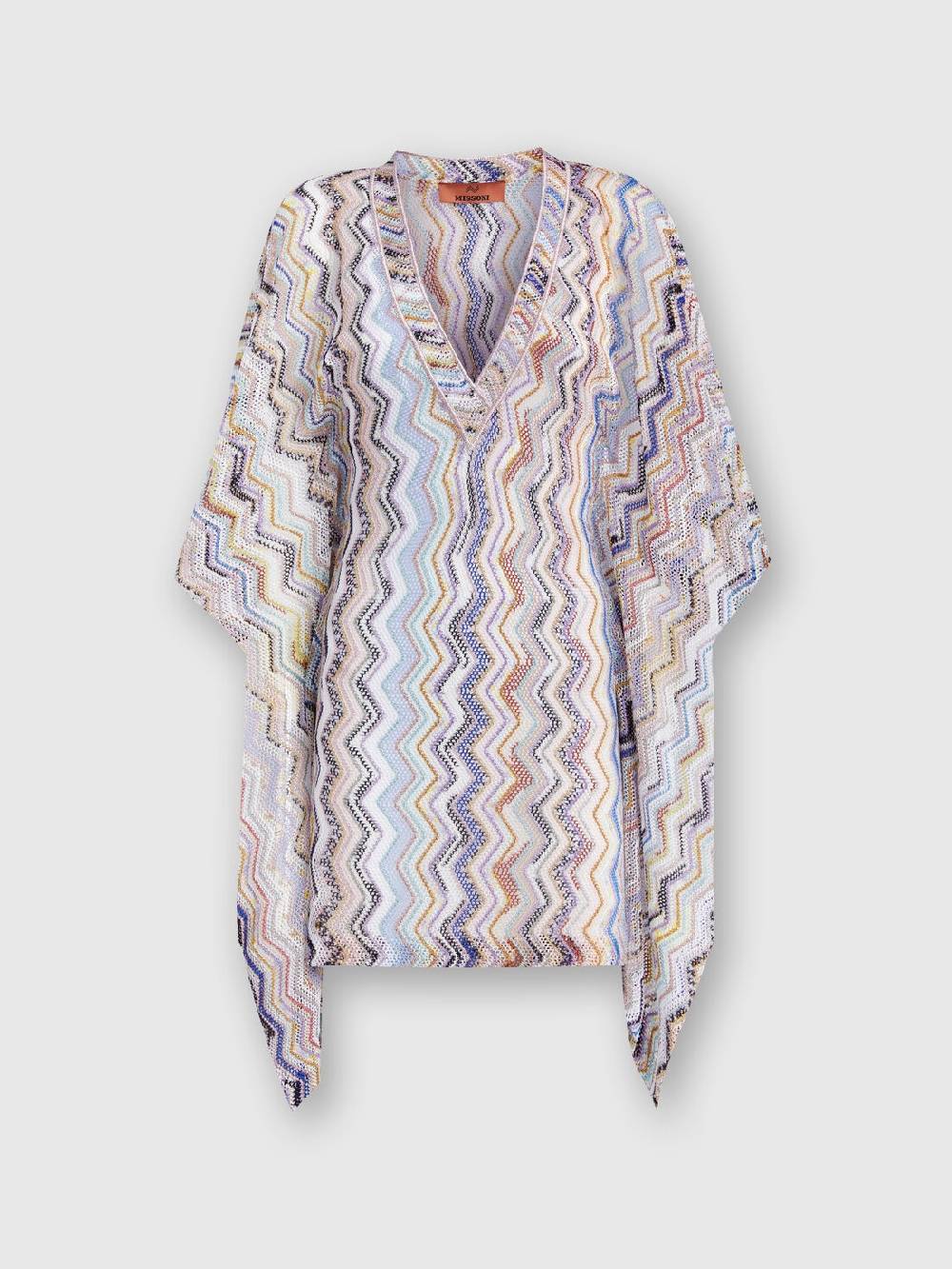 M Missoni Caftano copricostume corto in crochet zig zag con lurex In Saldo