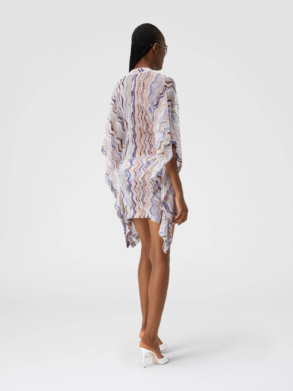 M Missoni Caftano copricostume corto in crochet zig zag con lurex In Saldo