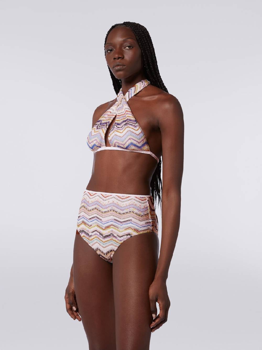 M Missoni Bikini in crochet con lurex e slip a vita alta Moda