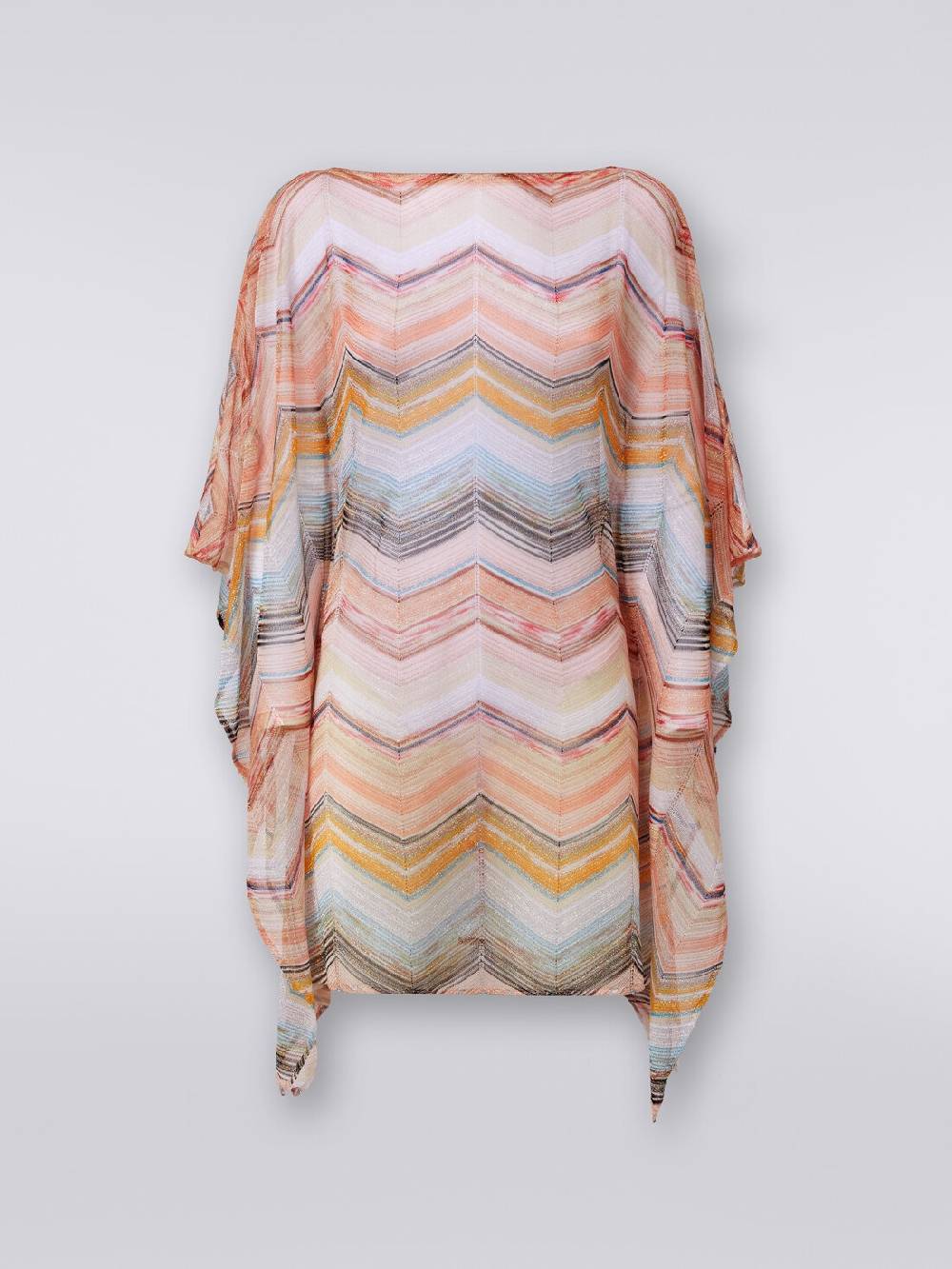M Missoni Caftano copricostume corto in misto viscosa zig zag con lurex Spedizione gratuita