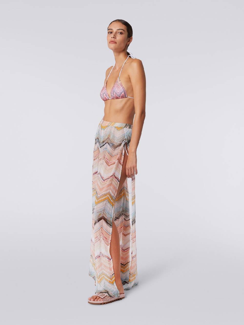 M Missoni Pantaloni copricostume in misto viscosa zig zag con lurex Sconto di tempo limitato