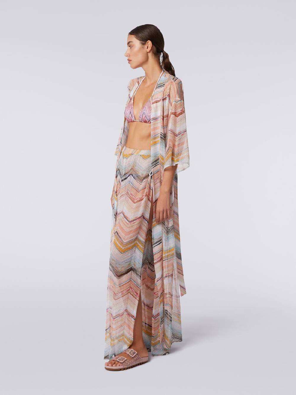 M Missoni Copricostume lungo a vestaglia chevron con lurex Negozio online di fabbrica