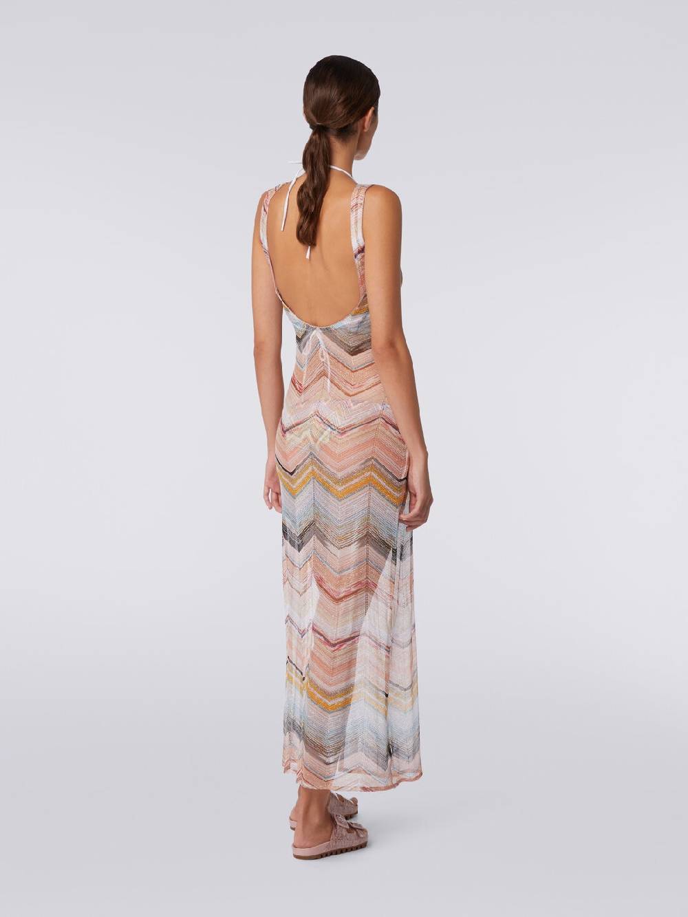 M Missoni Abito copricostume lungo motivo chevron con lurex Prezzo di fabbrica