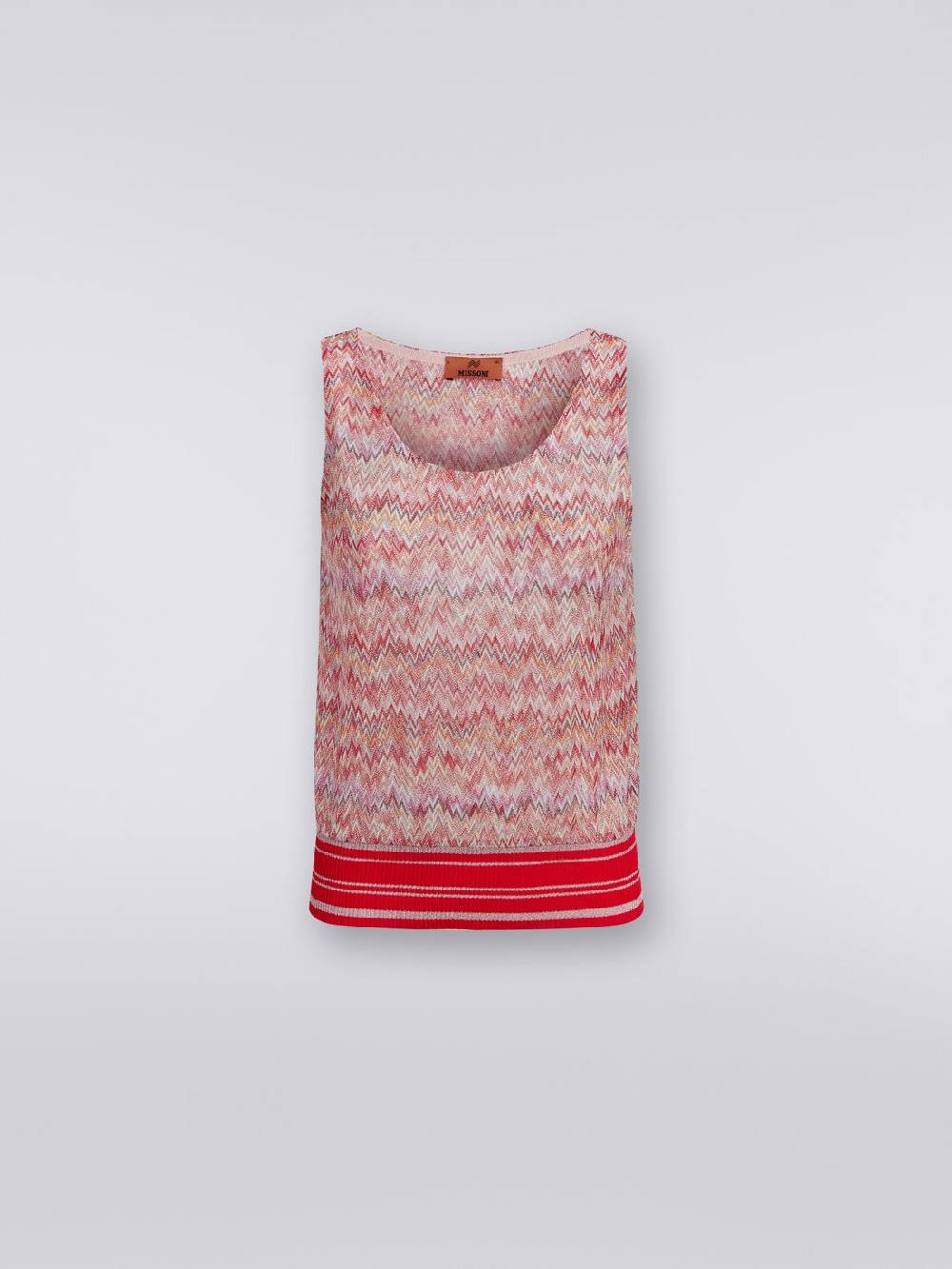 M Missoni Canottiera in misto viscosa lamé chevron Comprare a buon mercato