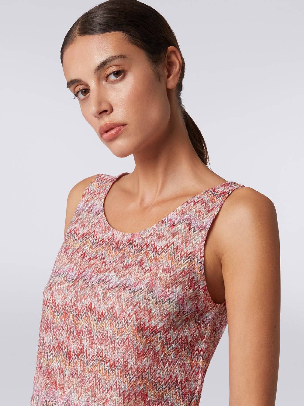 M Missoni Canottiera in misto viscosa lamé chevron Comprare a buon mercato