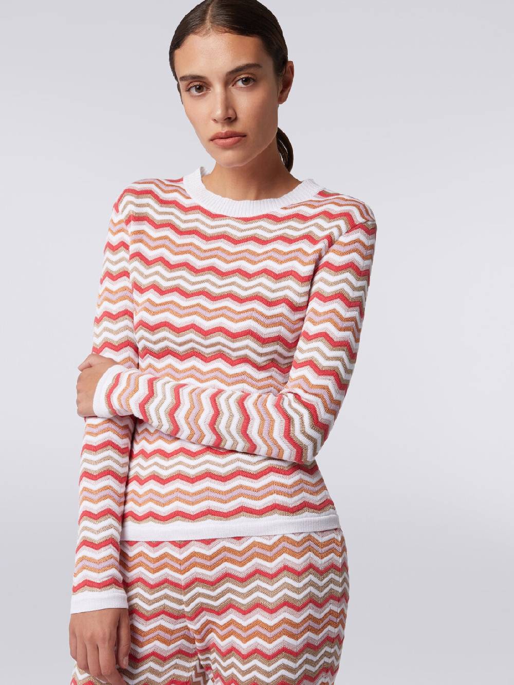 M Missoni Pullover girocollo in cotone e viscosa zig zag Flash Sale
