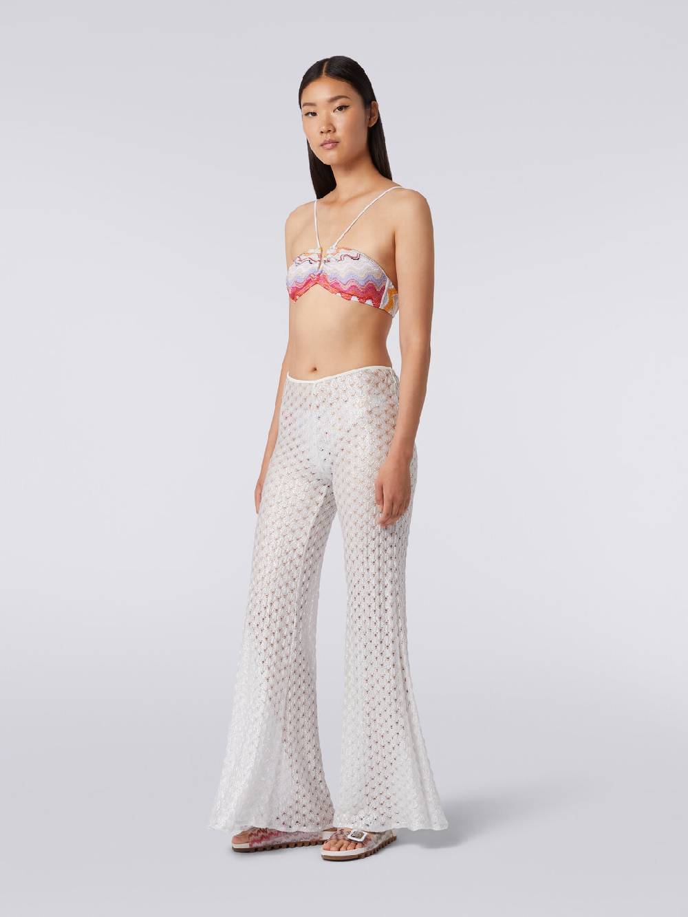 M Missoni Pantaloni copricostume effetto pizzo con fondo svasato Offerta San Valentino