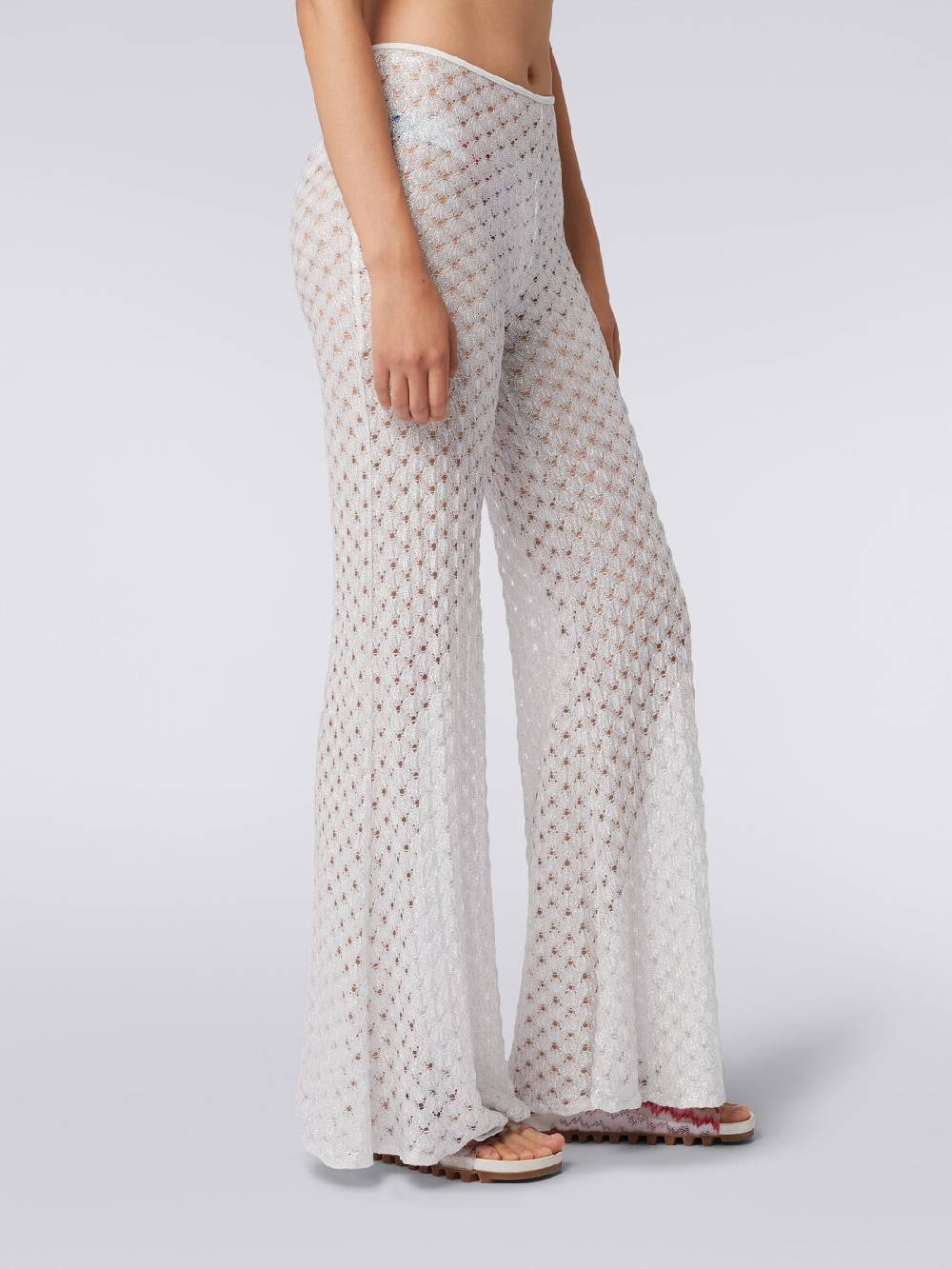 M Missoni Pantaloni copricostume effetto pizzo con fondo svasato Offerta San Valentino