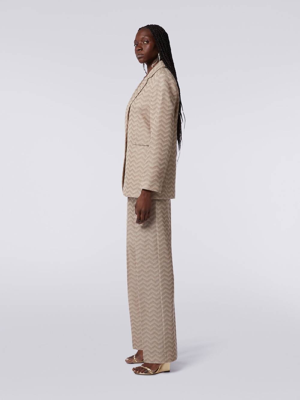 M Missoni Blazer monopetto in cotone chevron Smaltimento dello stoccaggio