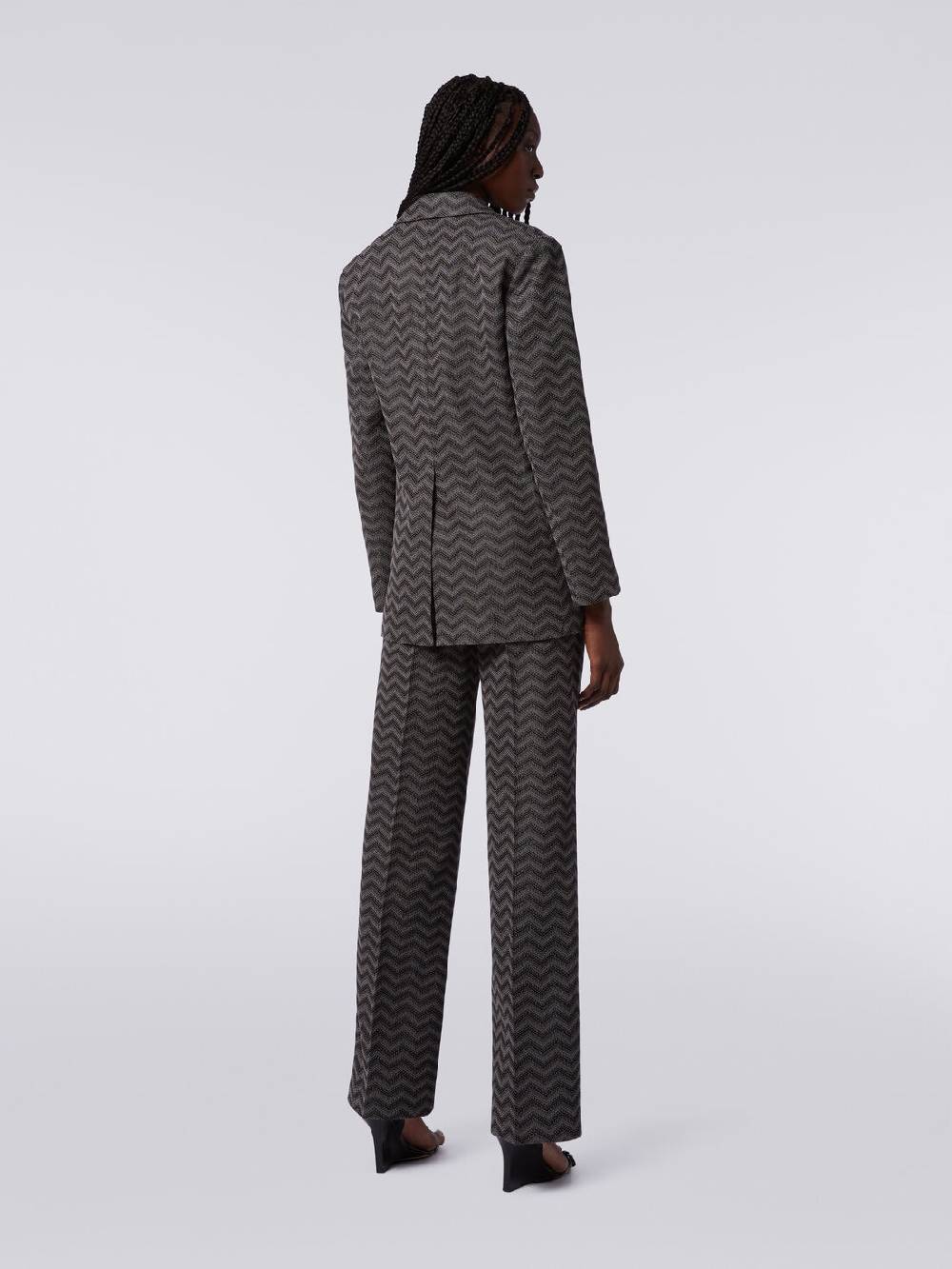 M Missoni Blazer monopetto in cotone chevron Vendita calda