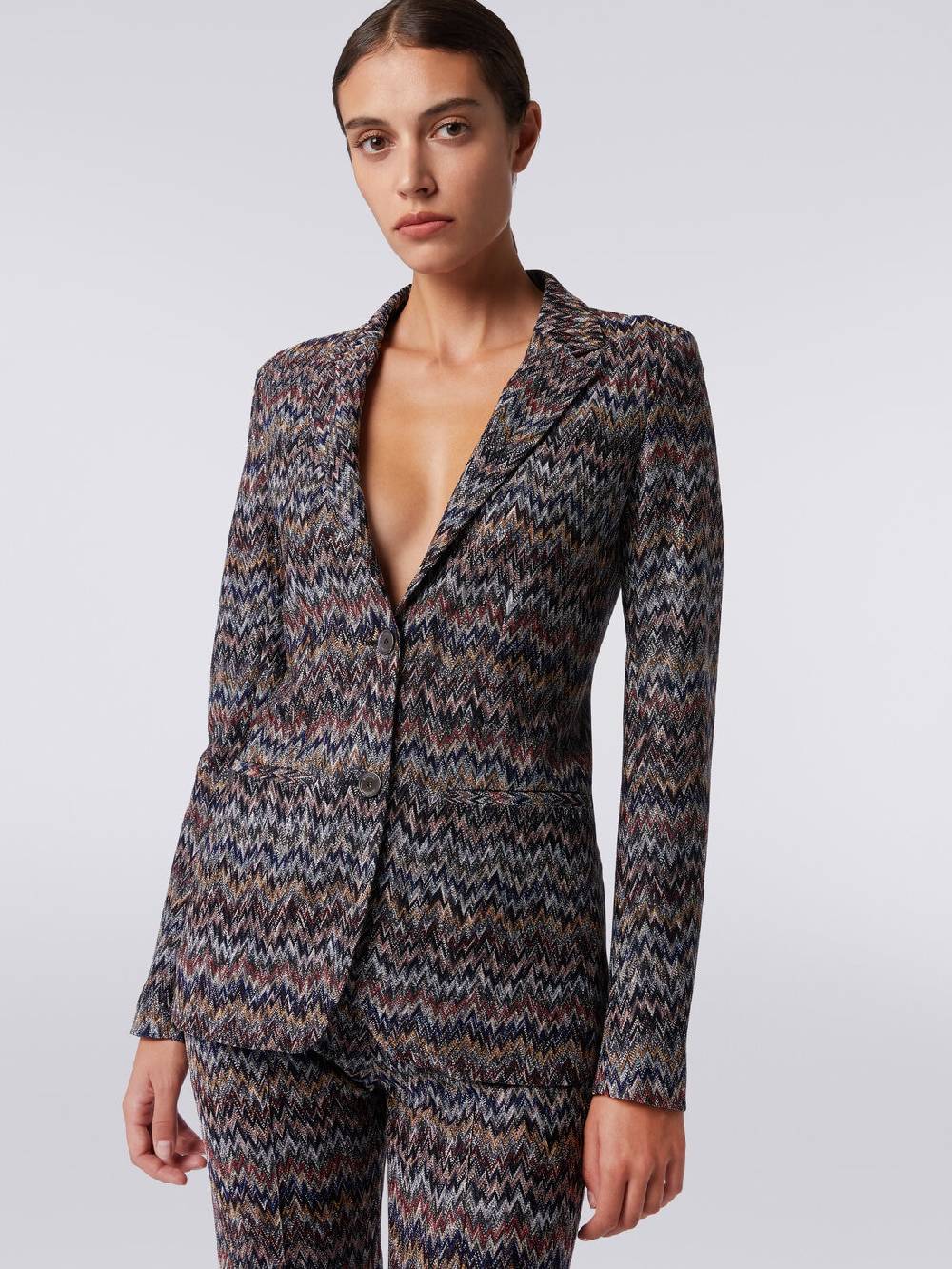 M Missoni Blazer in misto viscosa zig zag con lurex Offerta migliore