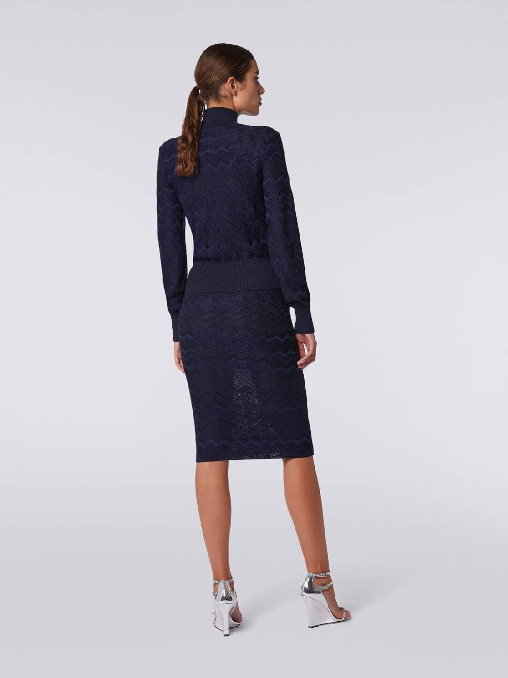 M Missoni Gonna midi in viscosa e lana chevron Latest fashion