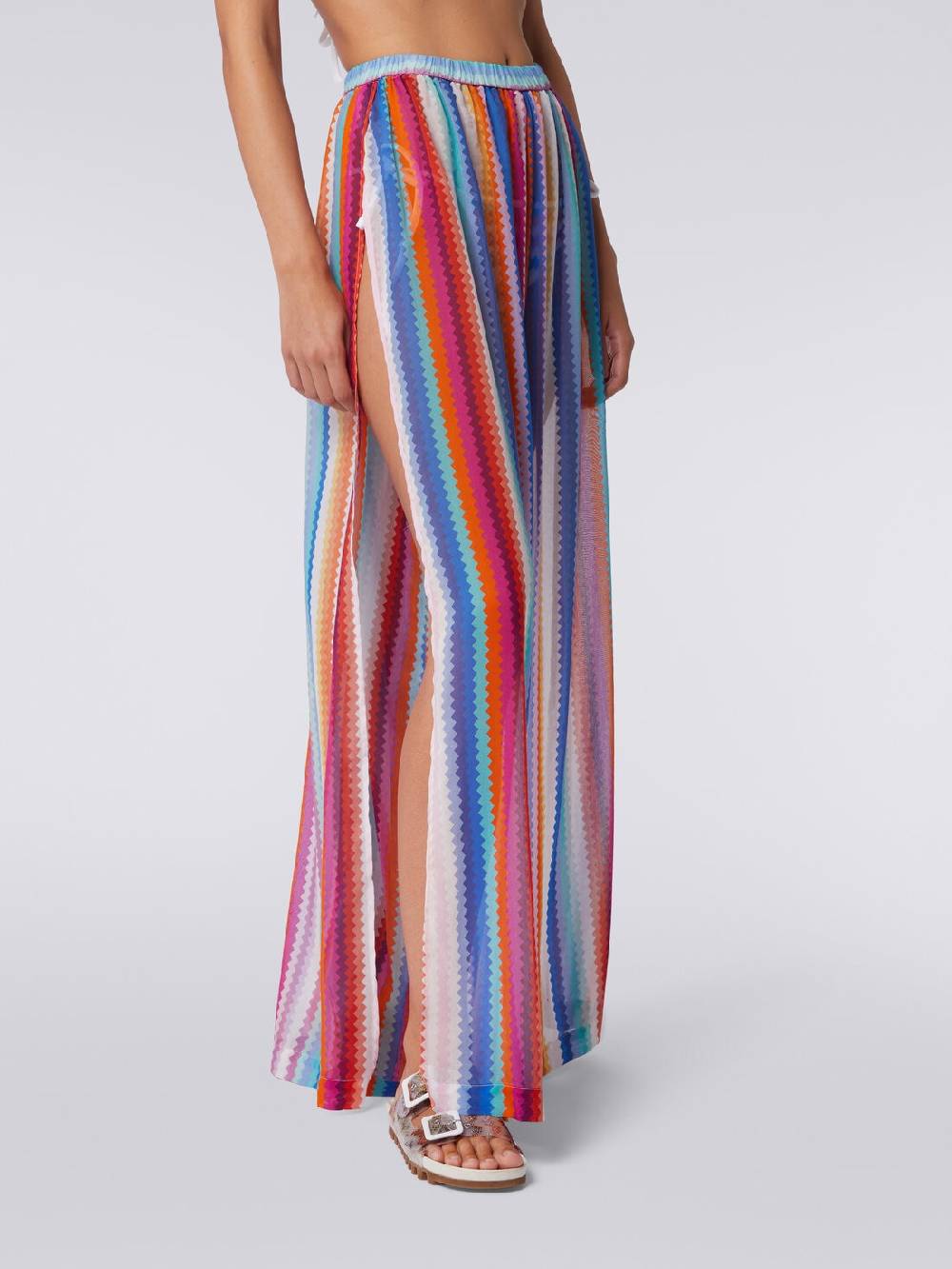 M Missoni Pantaloni copricostume in cotone e seta zig zag Offerta temporanea