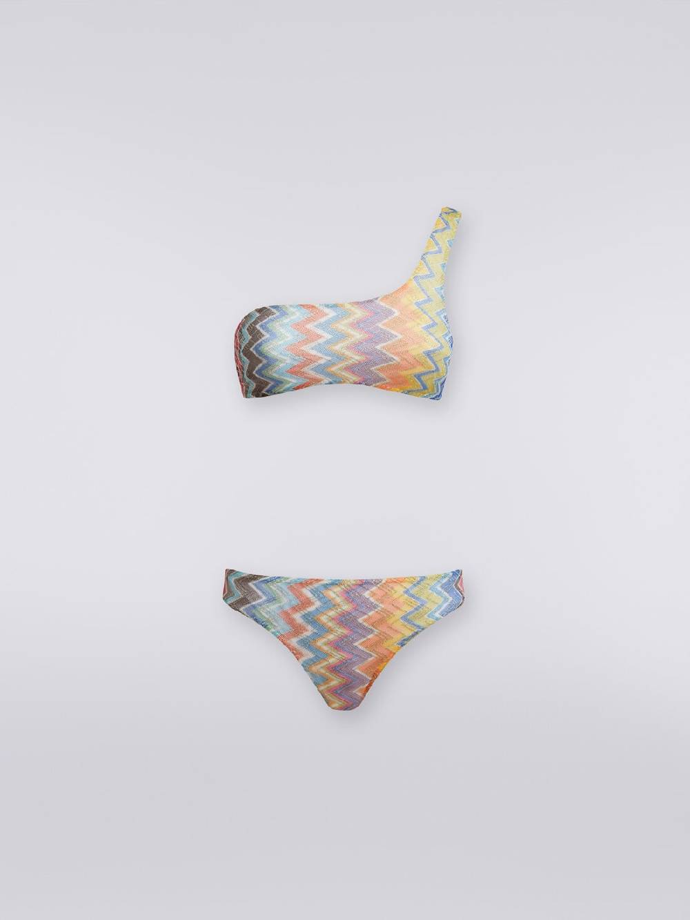 M Missoni Bikini monospalla in viscosa zig zag con lurex Lightning offer