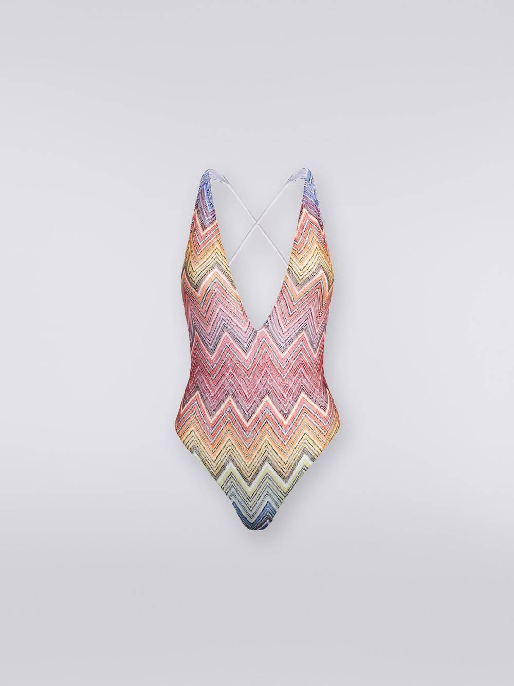 M Missoni Costume intero in tessuto stampa zig zag Grandi sconti