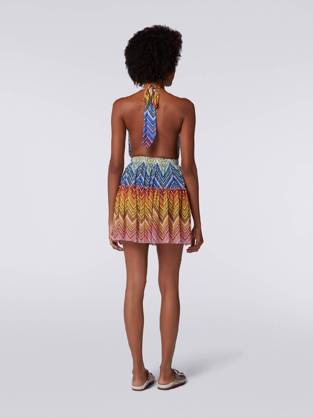 M Missoni Copricostume corto in tulle stampa zig zag Liquidazione