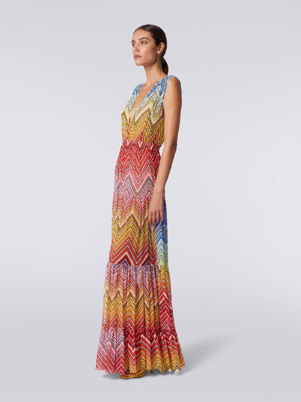 M Missoni Abito copricostume lungo in tulle stampa zig zag Comprane uno, ottenene uno gratis