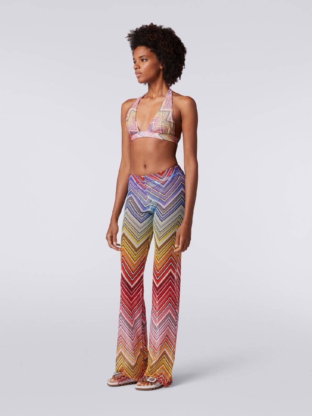 M Missoni Pantaloni copricostume in tulle stampa zig zag Offerte giornaliere