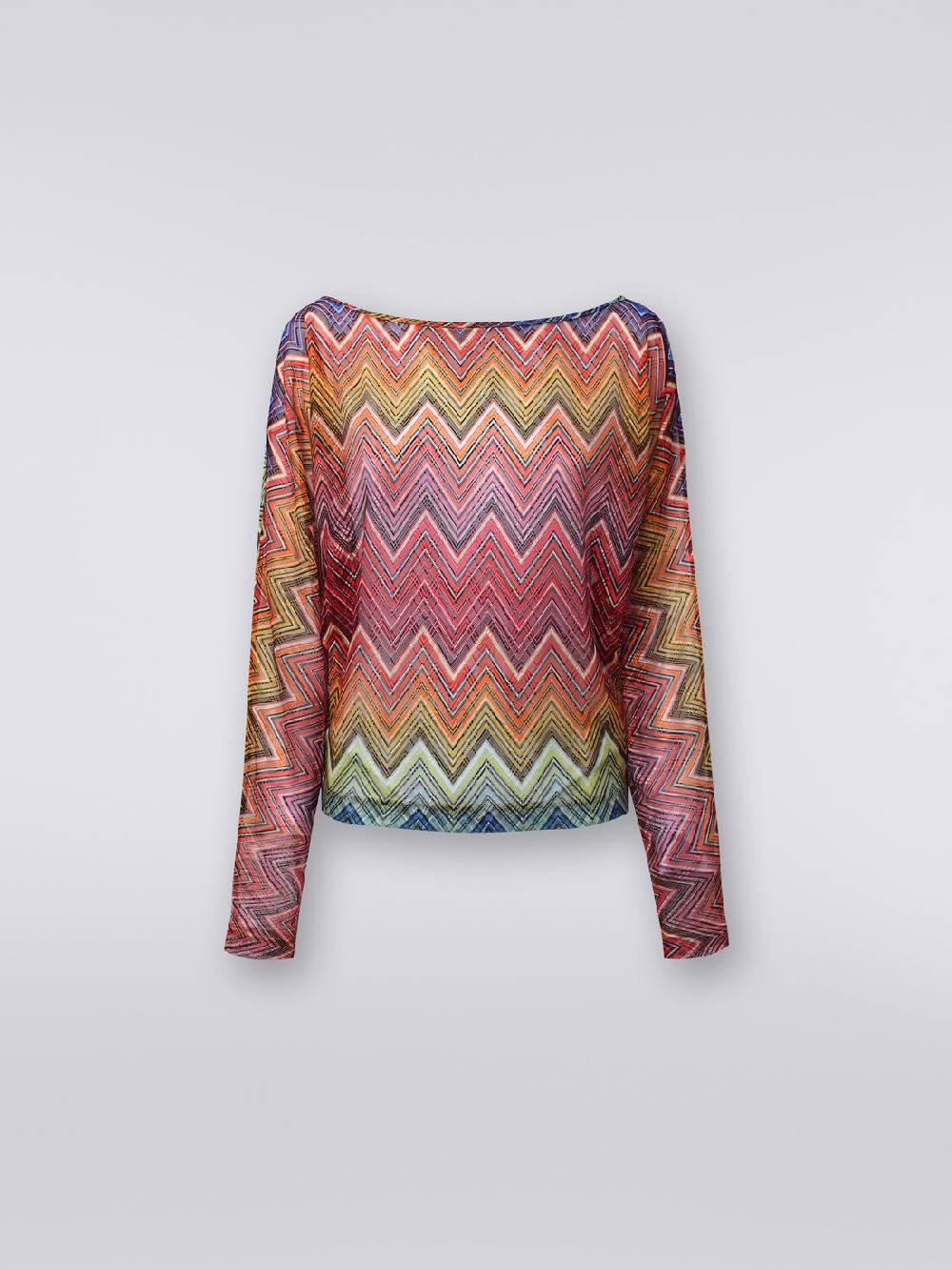 M Missoni Blusa a maniche lunghe in tessuto stampa zig zag Offerte speciali