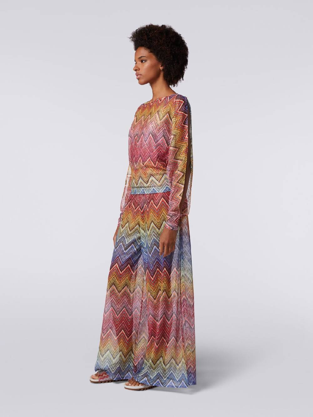 M Missoni Blusa a maniche lunghe in tessuto stampa zig zag Offerte speciali