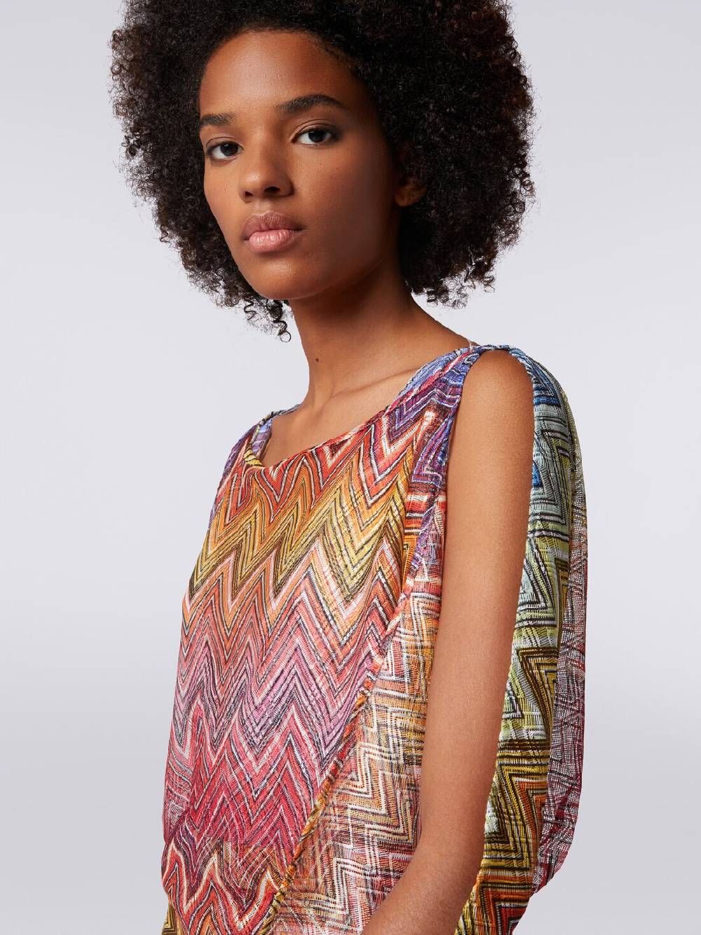 M Missoni Blusa a maniche lunghe in tessuto stampa zig zag Offerte speciali