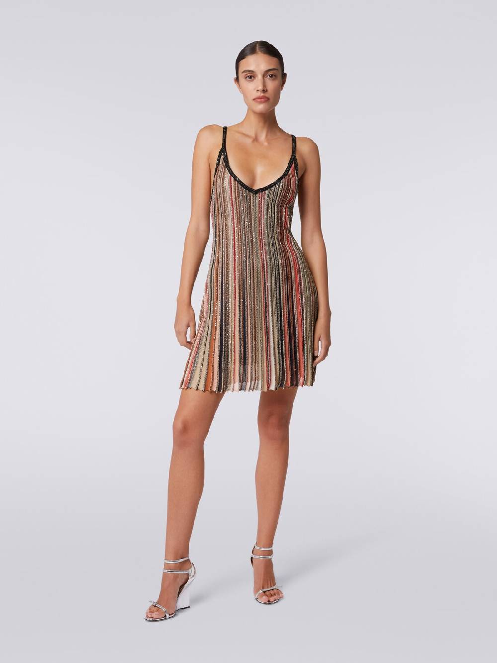 M Missoni Mini-abito in maglia a righe verticali con paillettes Enormi risparmi