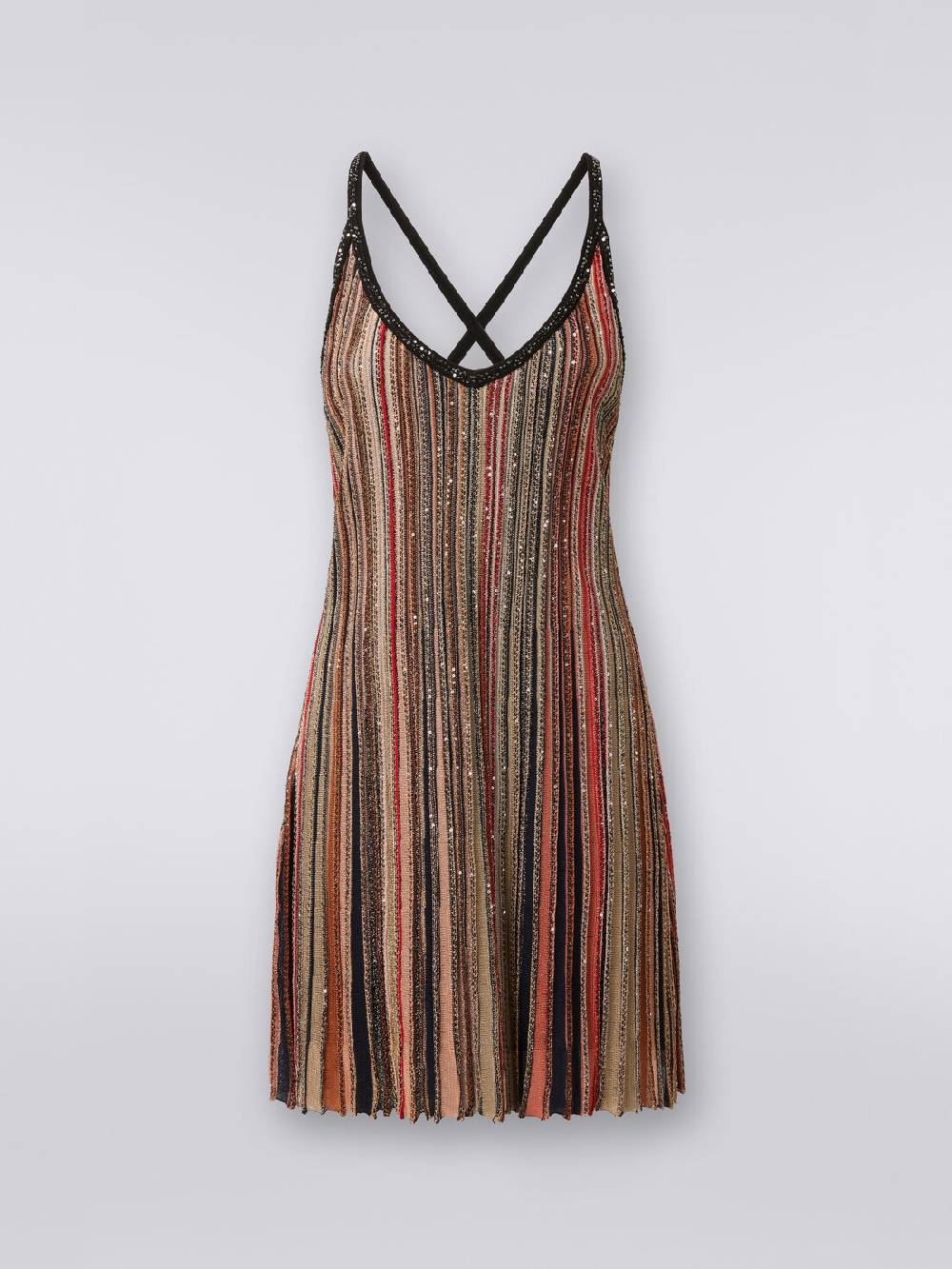 M Missoni Mini-abito in maglia a righe verticali con paillettes Enormi risparmi