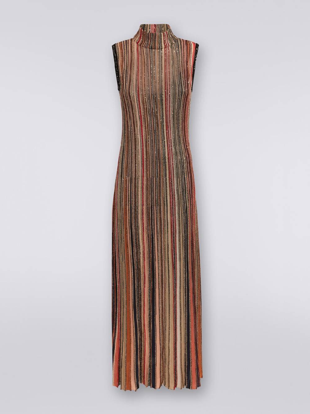M Missoni Abito lungo in maglia a righe verticali con paillettes Sconti VIP