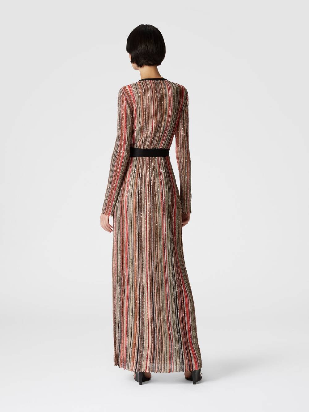 M Missoni Abito lungo con chiusura a portafoglio e paillettes Prezzo basso