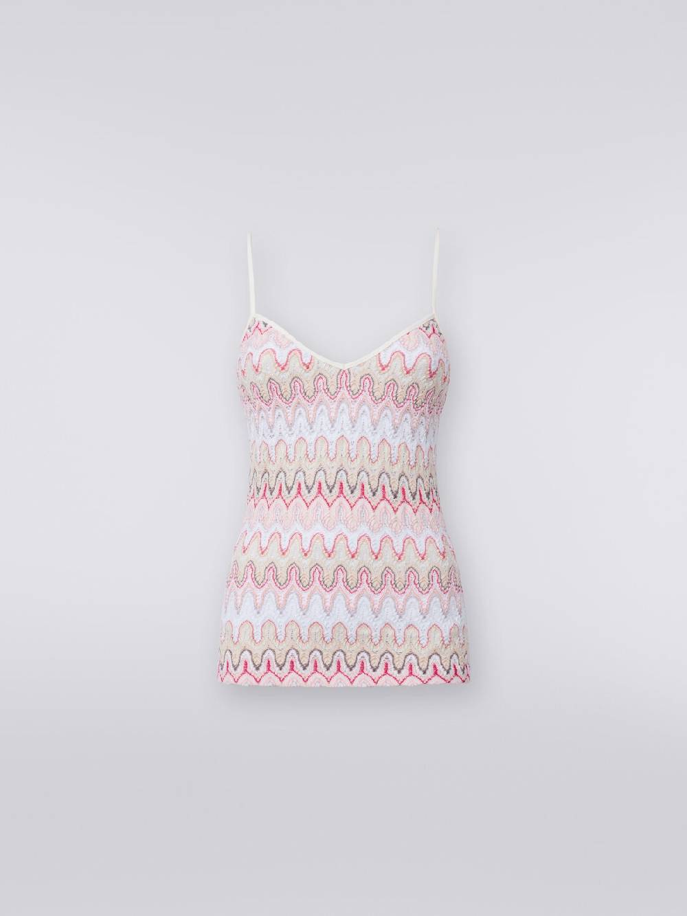 M Missoni Top con scollatura a V e spalline in misto viscosa a onde effetto pizzo Offerta settimanale