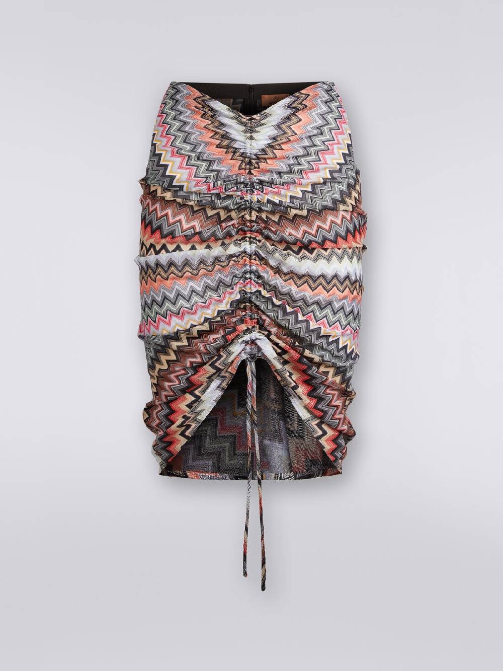 M Missoni Gonna midi in cotone e viscosa zig zag con arricciatura Ultimi tre giorni