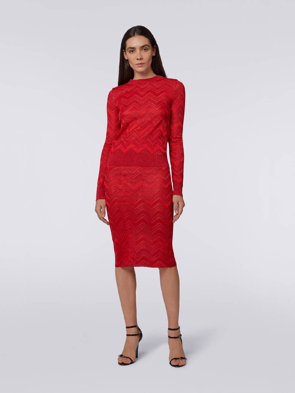 M Missoni Gonna longuette in maglia zig zag con lurex Latest stili