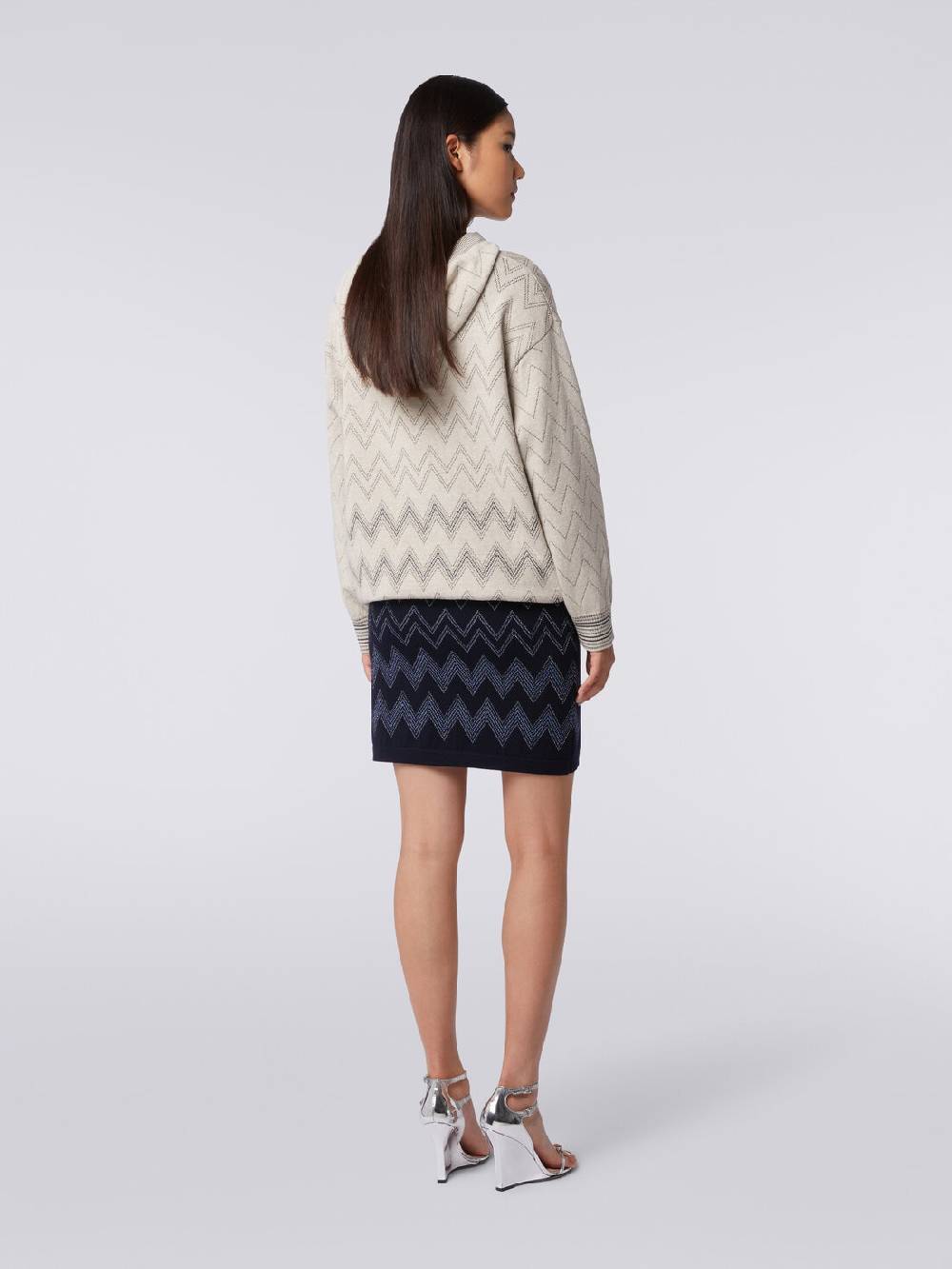 M Missoni Minigonna in lana e viscosa zig zag con lurex Ultimi due giorni