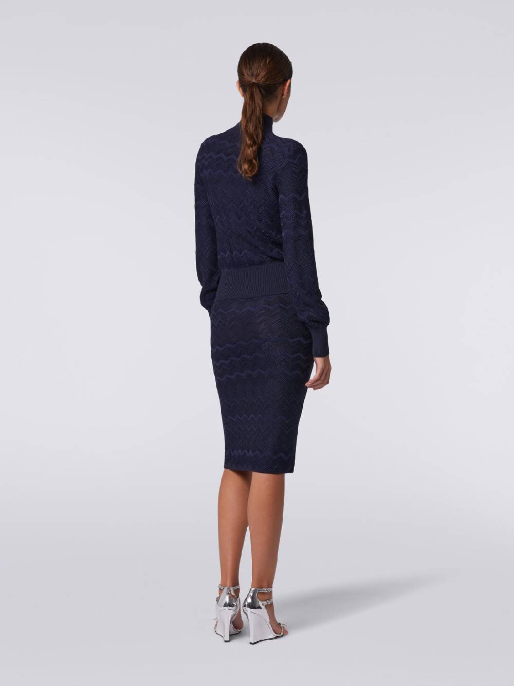 M Missoni Pullover a collo alto in viscosa e lana chevron Ultimo giorno