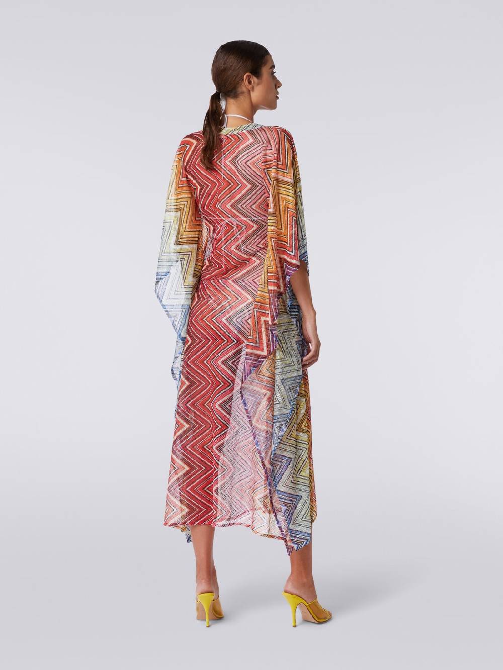 M Missoni Caftano copricostume lungo in tessuto stampa zig zag Promozione temporanea