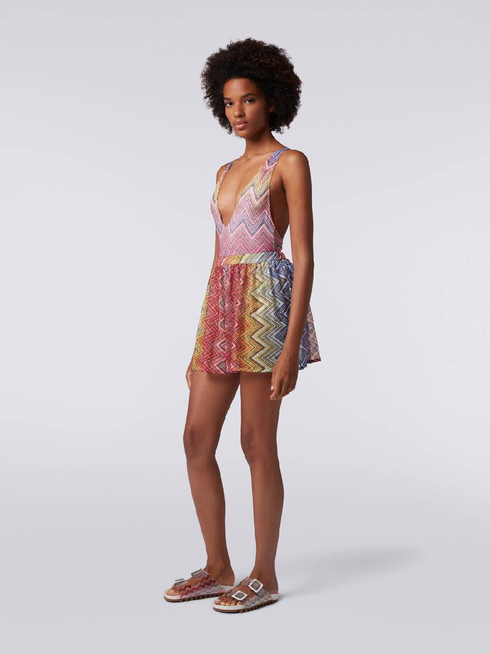 M Missoni Shorts mare in tessuto stampa zig zag Fino al 50% di sconto