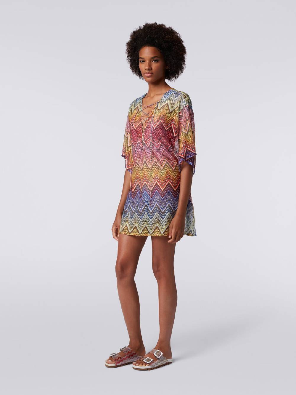 M Missoni Caftano copricostume corto stampa zig zag Fino al 60% di sconto