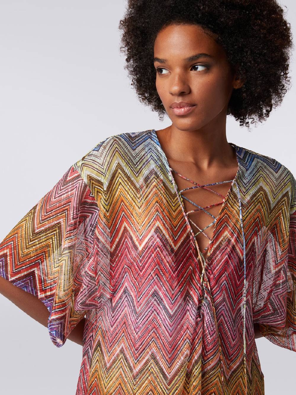 M Missoni Caftano copricostume corto stampa zig zag Fino al 60% di sconto