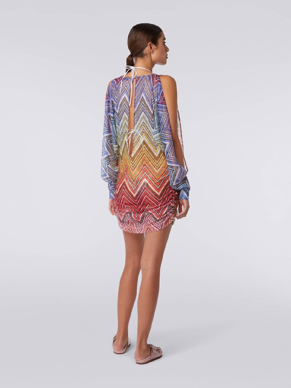 M Missoni Abito copricostume corto in tessuto stampa zig zag Offerta speciale della fabbrica