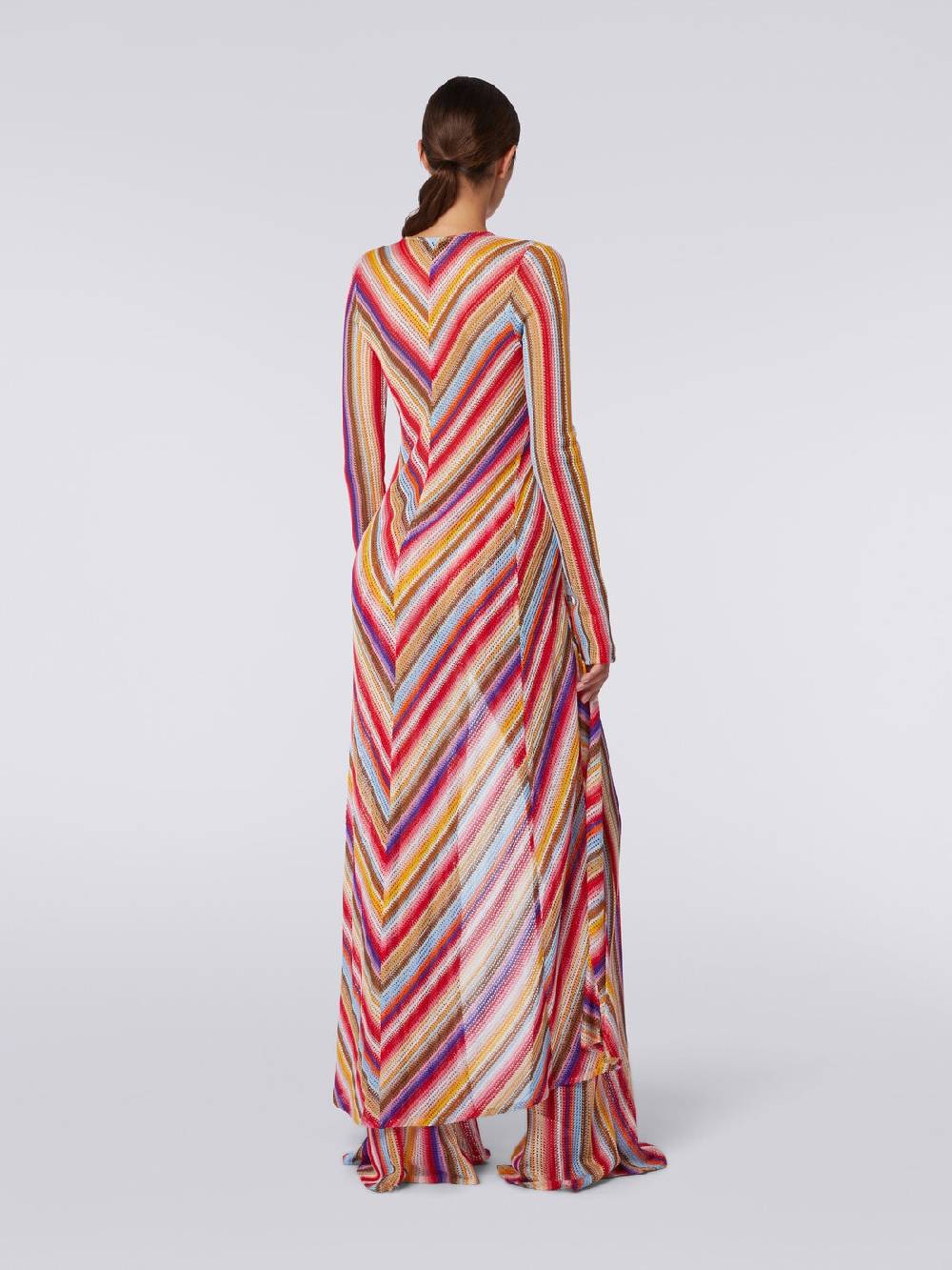 M Missoni Cardigan copricostume lungo in crochet rigato Sostegno trimestrale