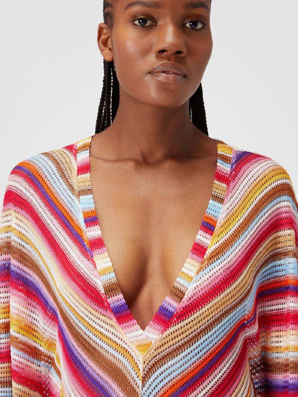 M Missoni Caftano copricostume lungo in crochet rigato Discount Store per i nuovi prodotti