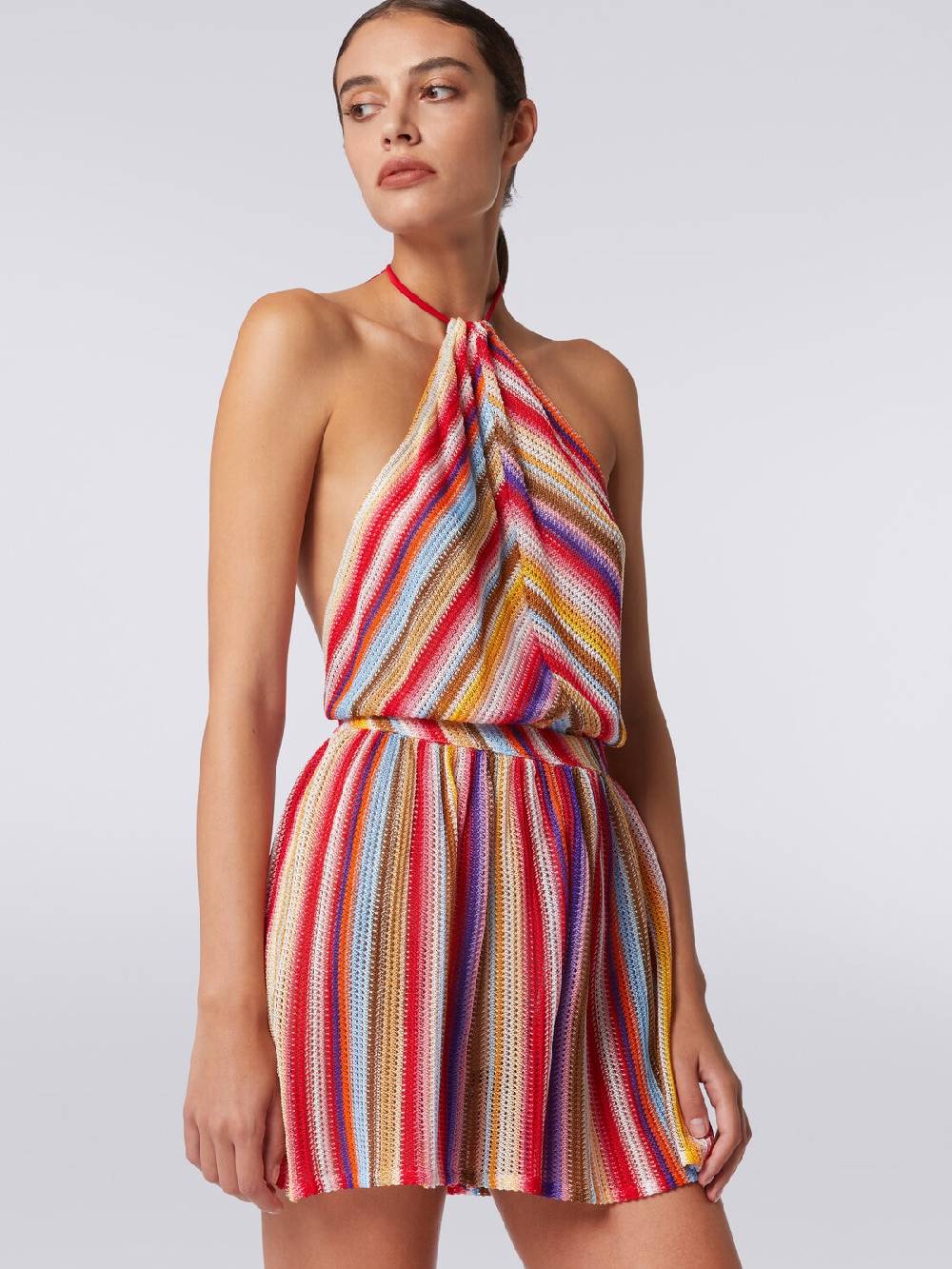 M Missoni Tuta shorts in crochet con scollatura all'americana Solo un giorno rimasto